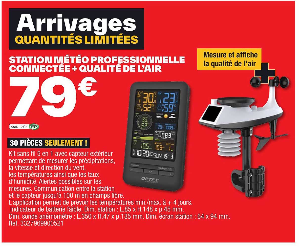 station météo professionnelle connectée + qualité de l'air