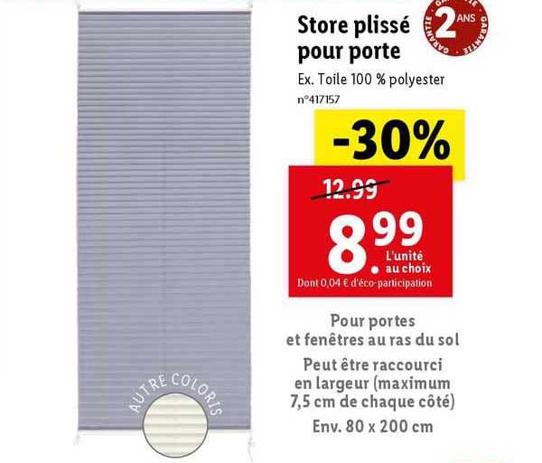 store plissé pour porte