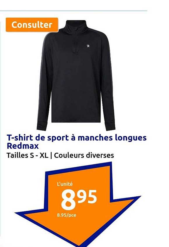 t-shirt de sport à manches longues redmax