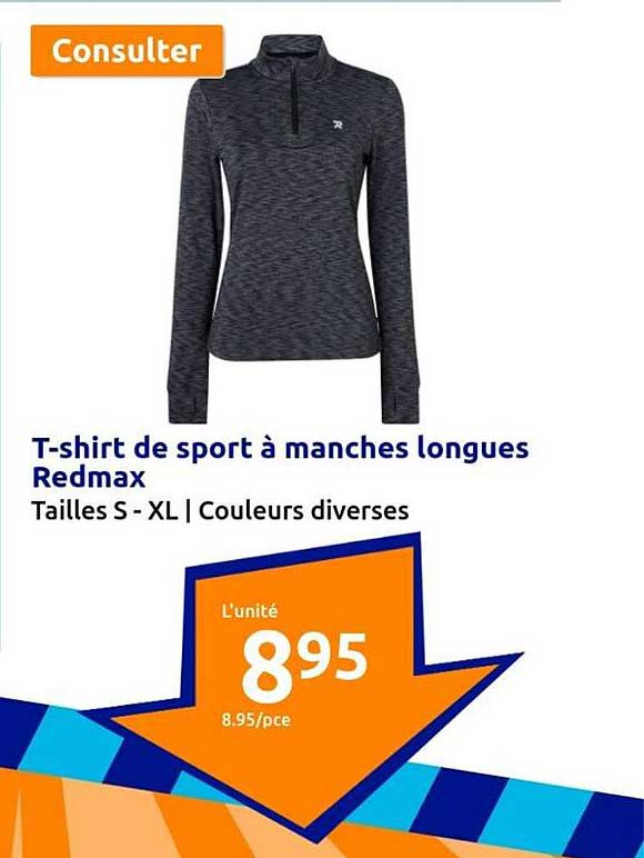 t-shirt de sport à manches longues redmax