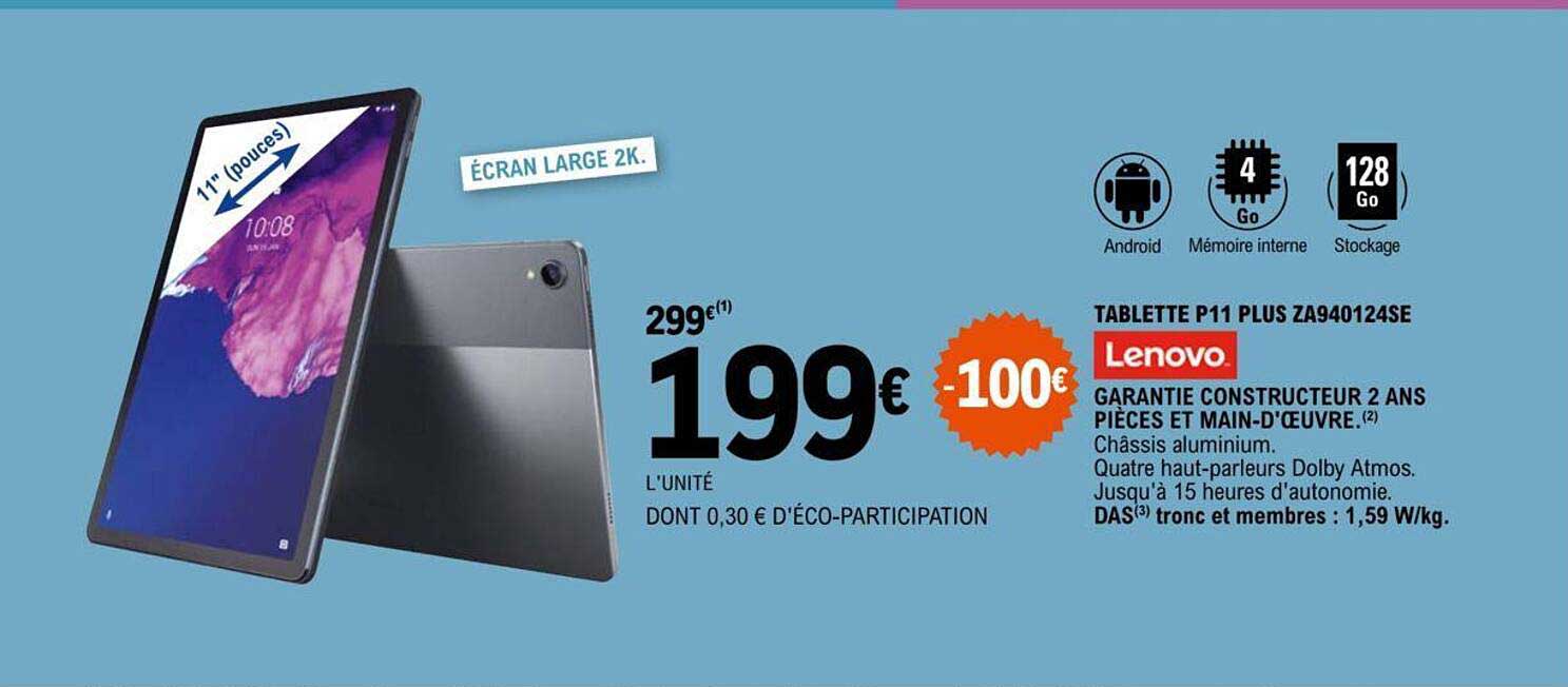 tablette p11 plus za940124se lenovo