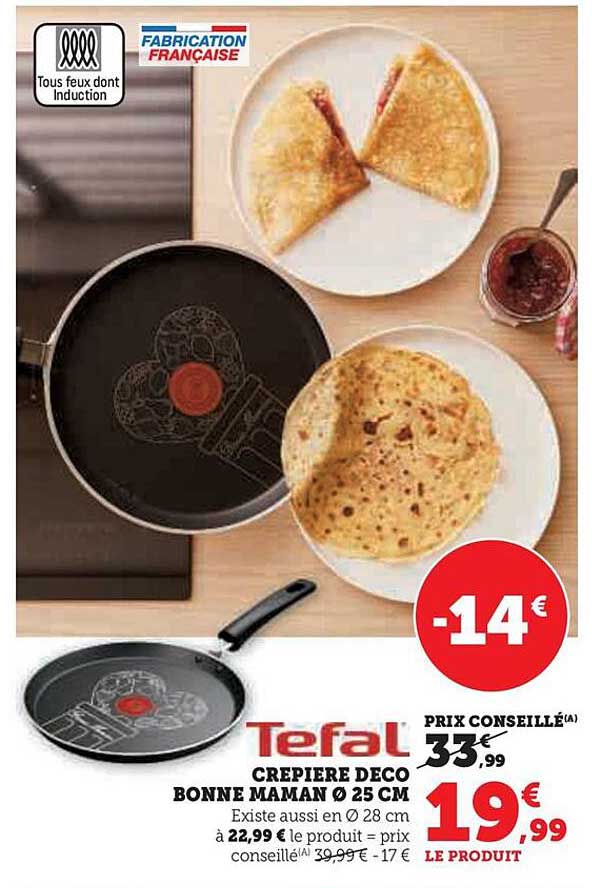 tefal crepière déco bonne maman ø 25 cm