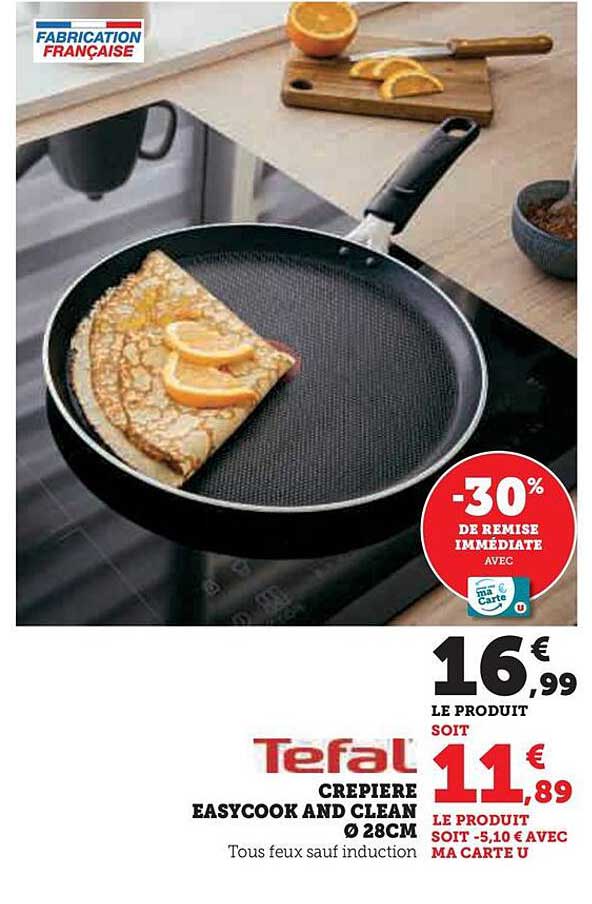 tefal crepière easycook and clean ø 28cm