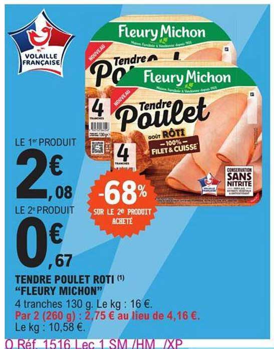 tendre poulet roti fleury michon