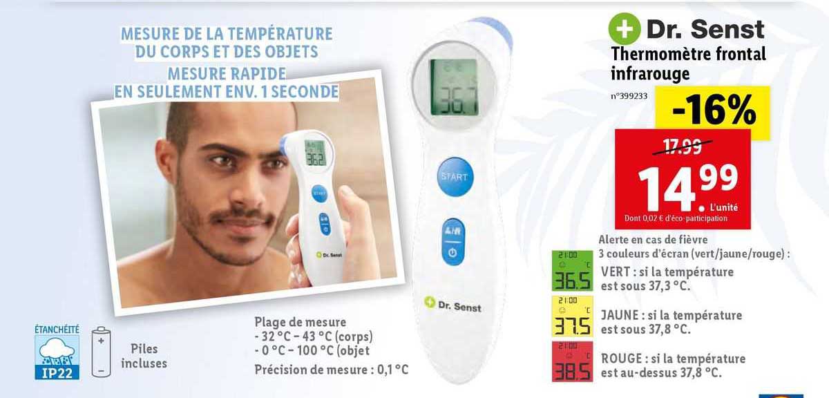 thermomètre frontal infrarouge dr. senst