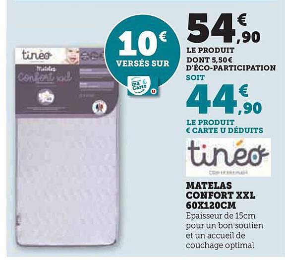 tineo matelas confort XXL 60x120cm