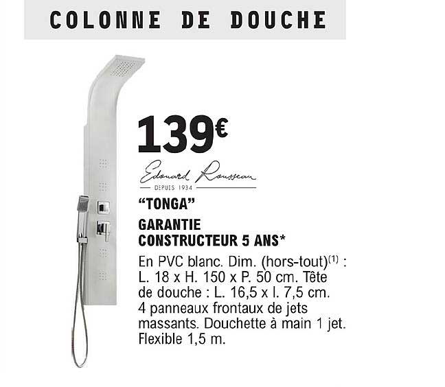 tonga colonne de douche edouard rousseau