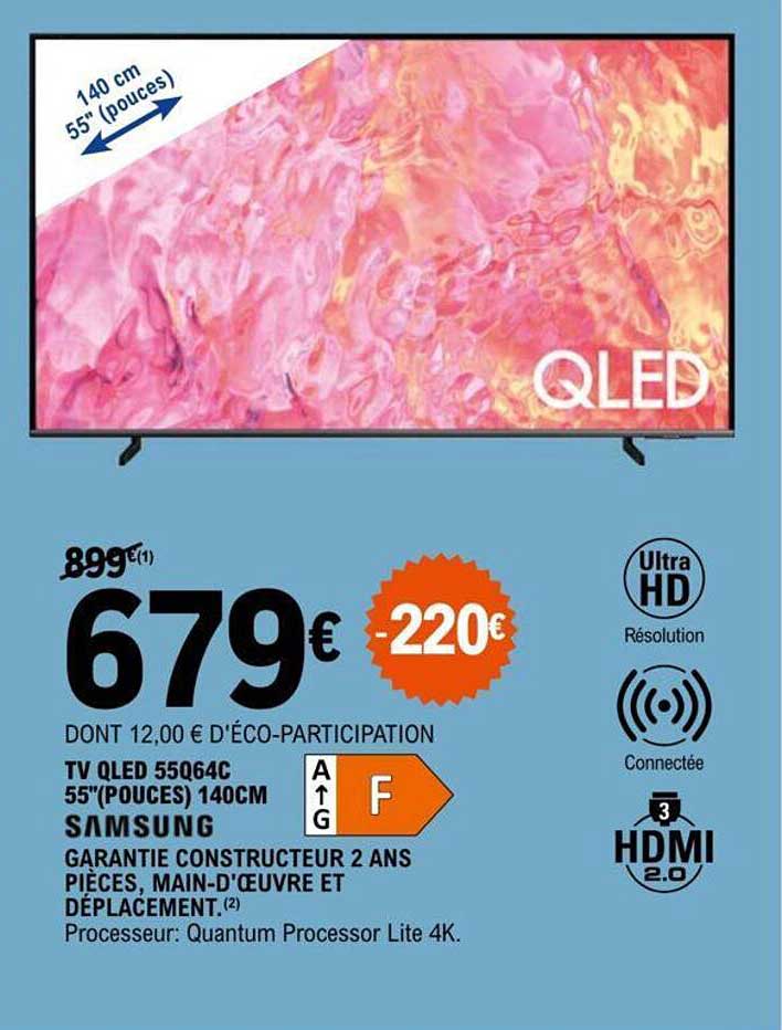 tv qled 55q64c 55"(pouces) 140cm samsung