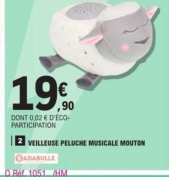 veilleuse péluche musicale mouton badabulle