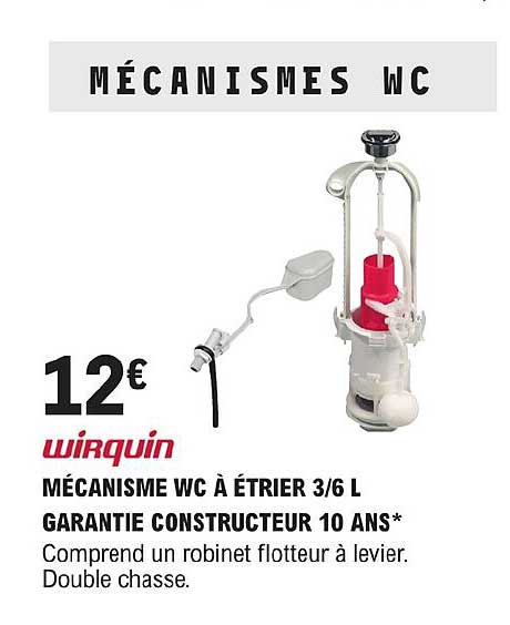 wirquin mécanisme wc à étrier 3-6l