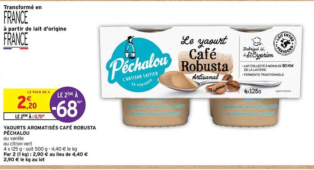 yaourts aromatisés café robusta péchalou