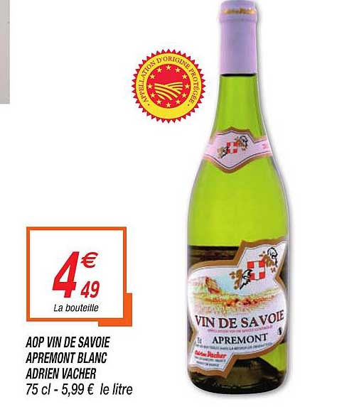 aop vin de savoie apremont blanc adrien vacher