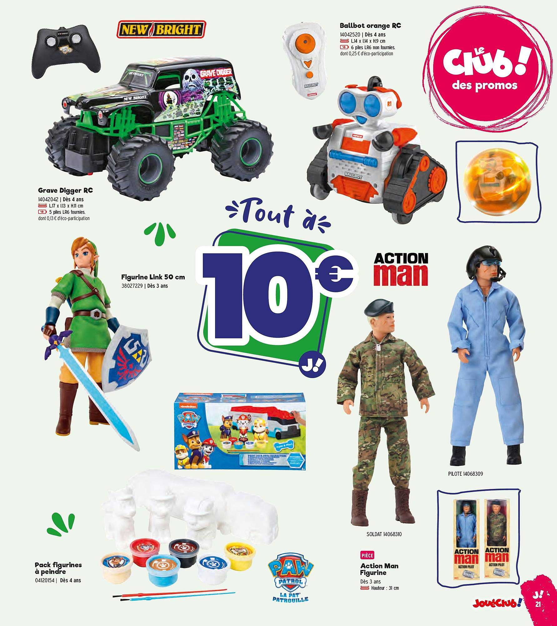 Ballbot Orange Rc, Grave Digger Rc, Figurine Link 50 Cm, Pack Figurine à Peindre, Action Man Figurine