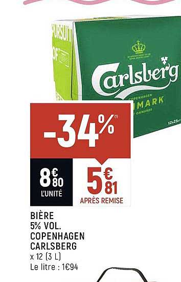 bière 5% vol. copenhagen carlsberg