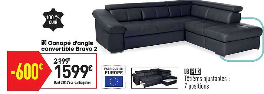Canapé D'angle Convertible Bravo 2