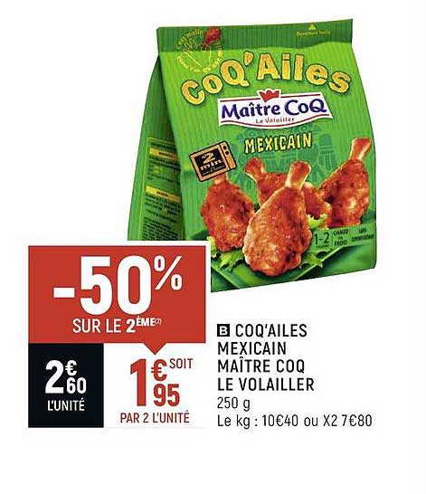 coq'ailes mexicain maître coq le volailler