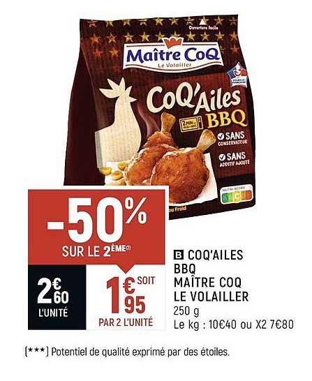 coq'ailles bbq mâitre coq le volailler