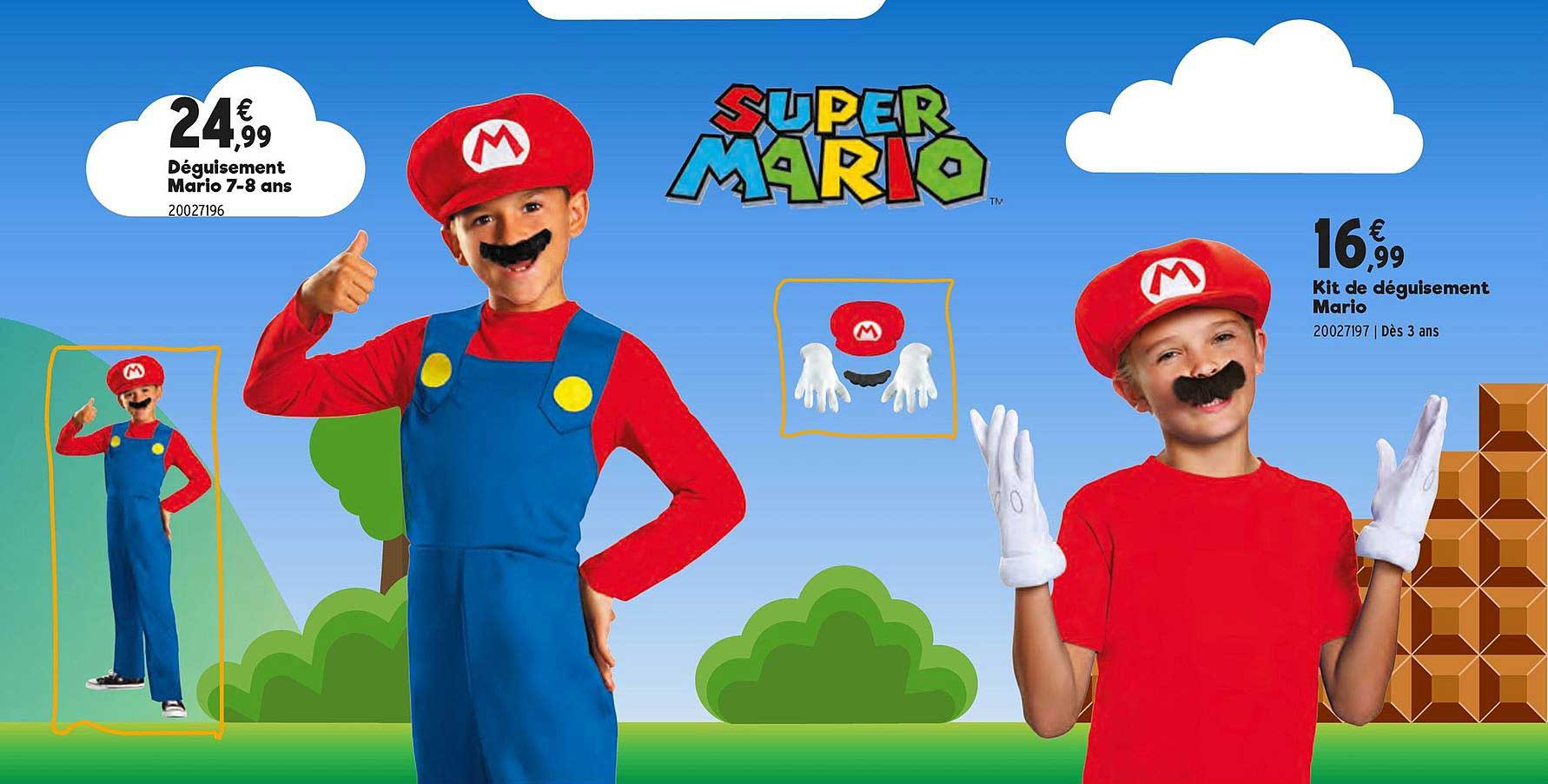 Déguisement Mario 7-- Ans, Kit De Déguisement Mario