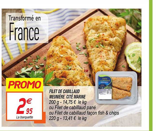 filet de cabillaud meunière cité marine