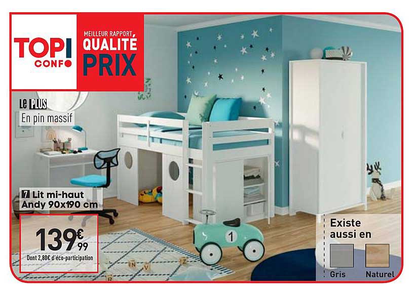 lit mi haut andy 90x190cm