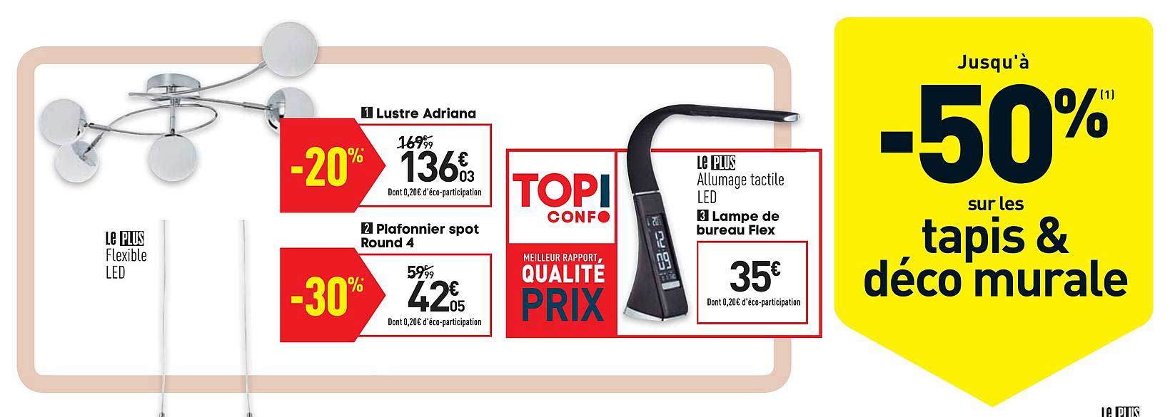 lustre adriana plafonnier spot round 4