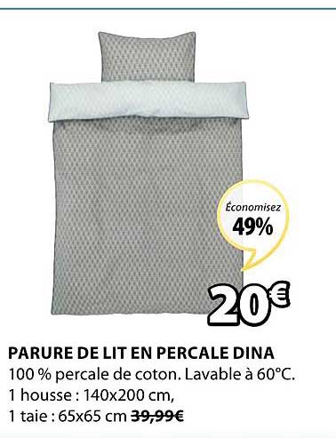 parure de lit en percale dina