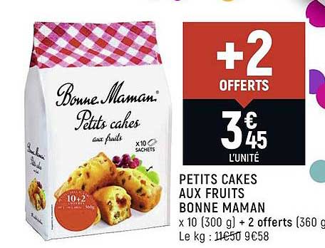 petits cakes au fruits bonne maman