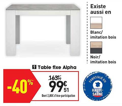 Table Fixe Alpha