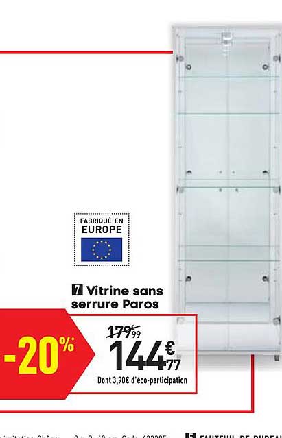 vitrine sans serrure paros