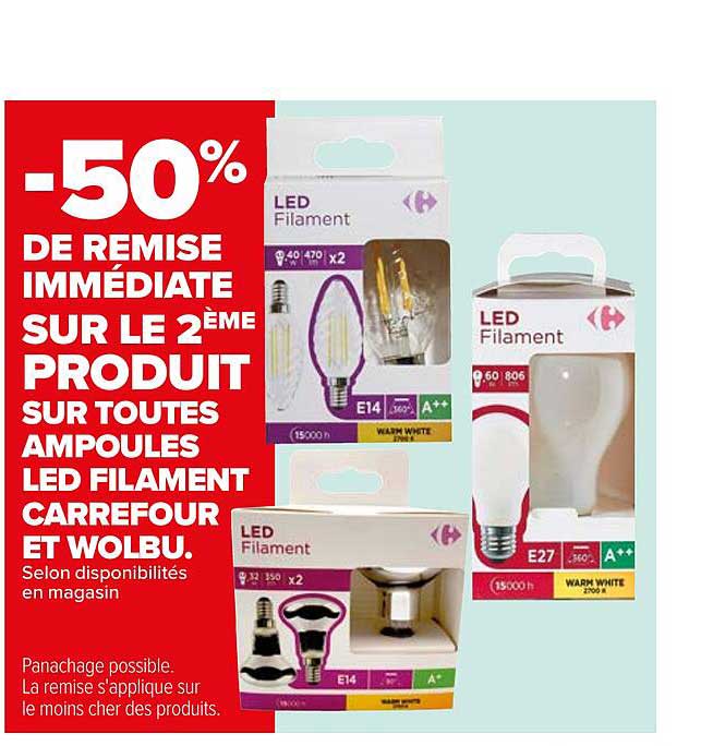 Ampoules Led Filament Carrefour Et Wolbu
