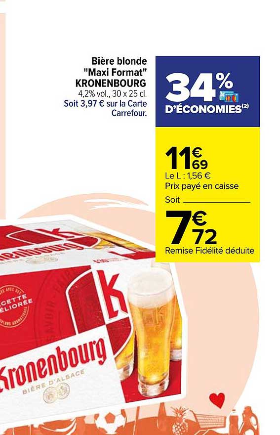 Bière Blonde "maxi Format" Kronenbourg