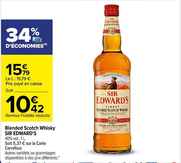 blende scotch whisky sir edward's