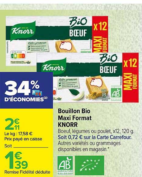 bouillon bio maxi format knorr