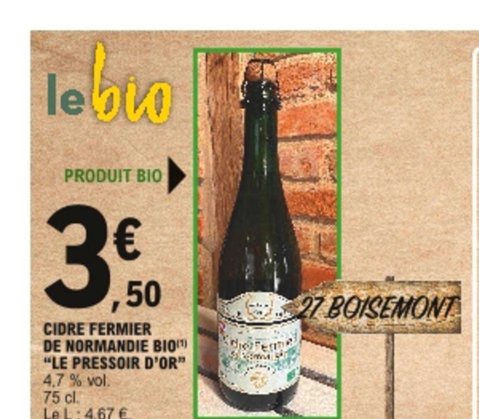 cidre fermier de normandie bio "le pressoir d'or"
