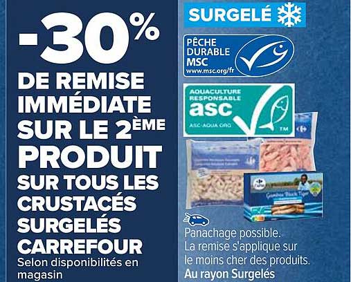 crustacés surgelés carrefour