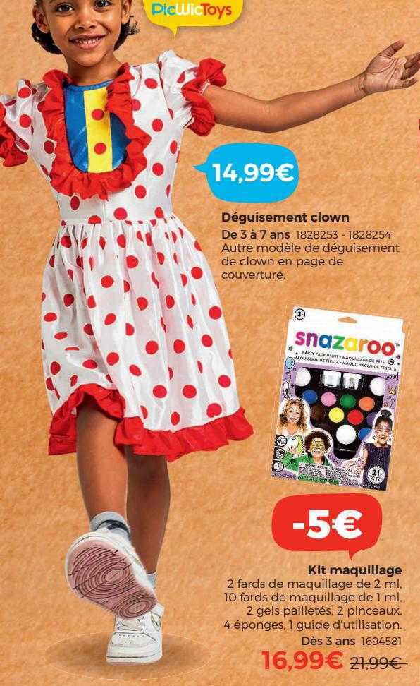 Déguisement Clown, Kit Maquillage