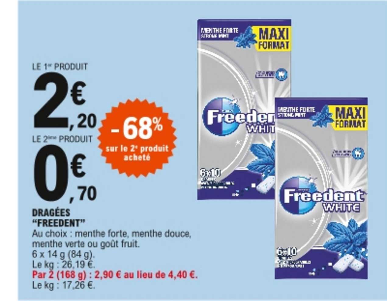 Dragées "freedent" -68% Sur Le 2e Produit Acheté