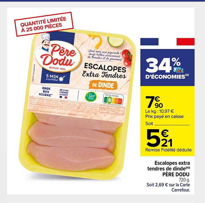 escalopes extra tendres de dinde père dodu