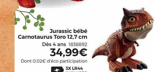 jurassic bébé carnotaurus toro 12,7 cm