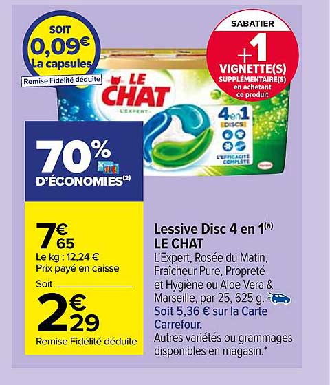 lessive disc 4 en 1 le chat