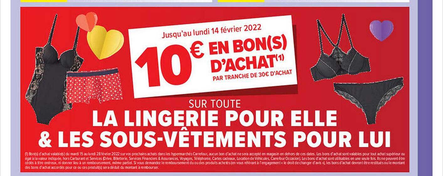 lingerie pour elle & les sous-vêtements pour lui