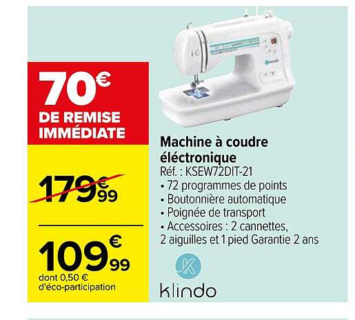 machine à coudre électronique klindo