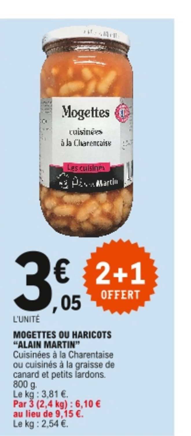mogettes ou haricots "alain martin" 2+1 offert
