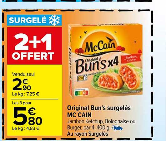 original bun's surgelés mc cain