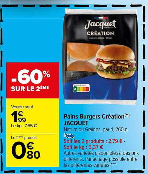 Pains Burgers Création Jacquet