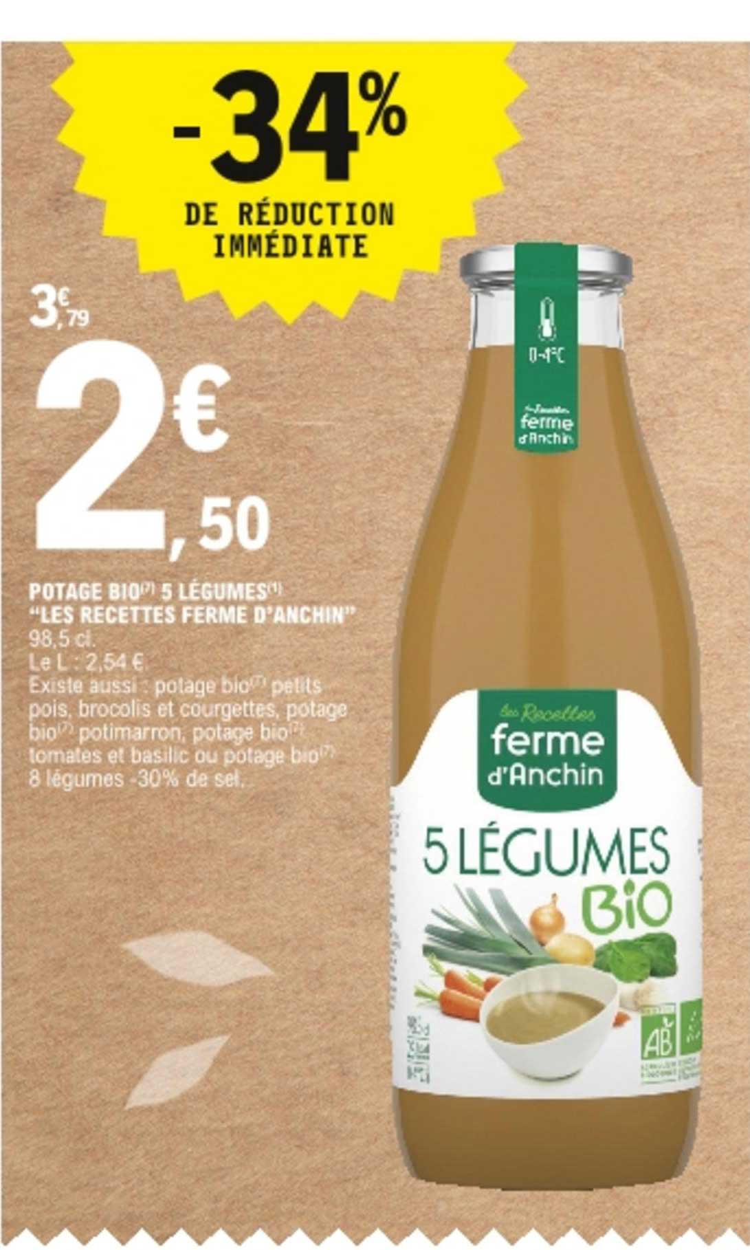 potage bio 5 légumes "les recettes ferme d'anchin"