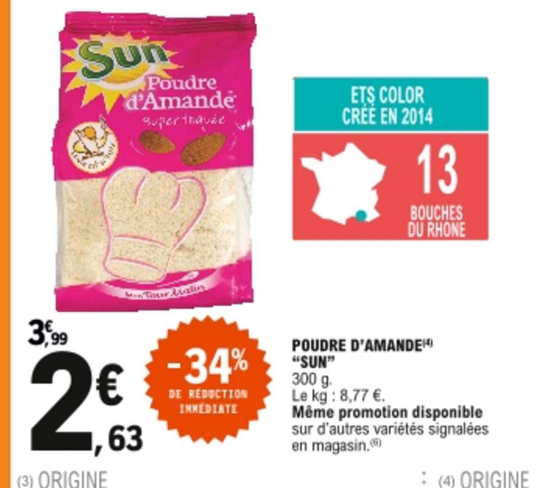 poudre d'amande "sun" -34% de réduction immédiate