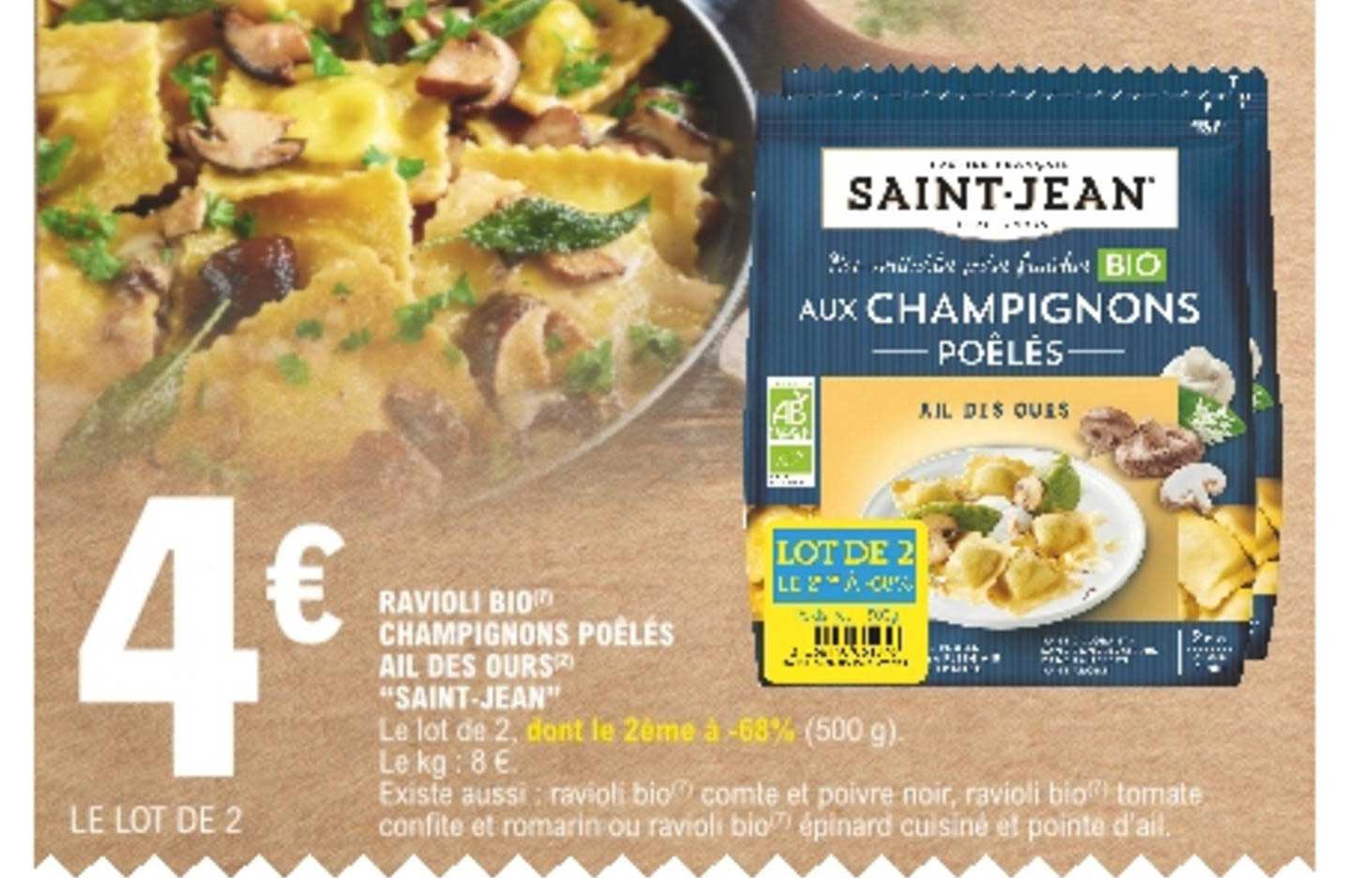ravioli bio champignons poêlés ail des ours "saint-jean"