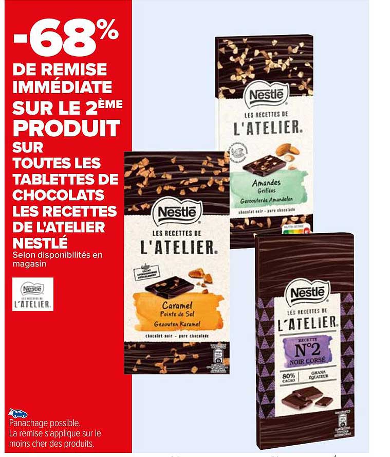 tablettes de chocolats les recettes de l'atelier nestlé