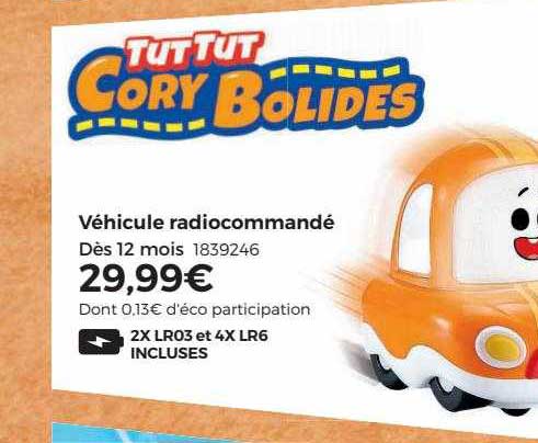 véhicule radiocommandé tut tut cory bolides